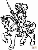 Coloring Pages Knight Horse Knights Drawing Gif Color sketch template
