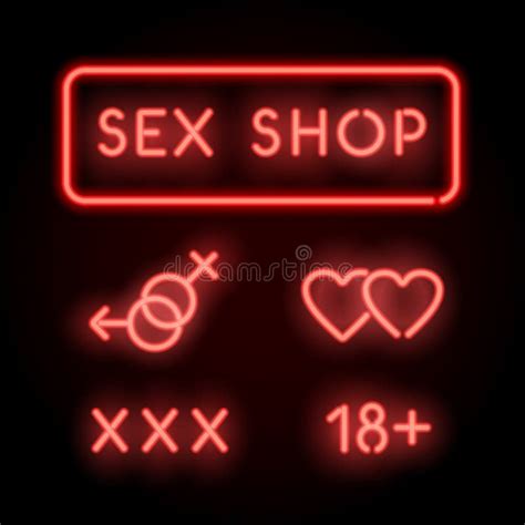 Sex Shop Neon Vector Red Signs Adult Store Stock Vector Illustration Of Male Lights 102018832