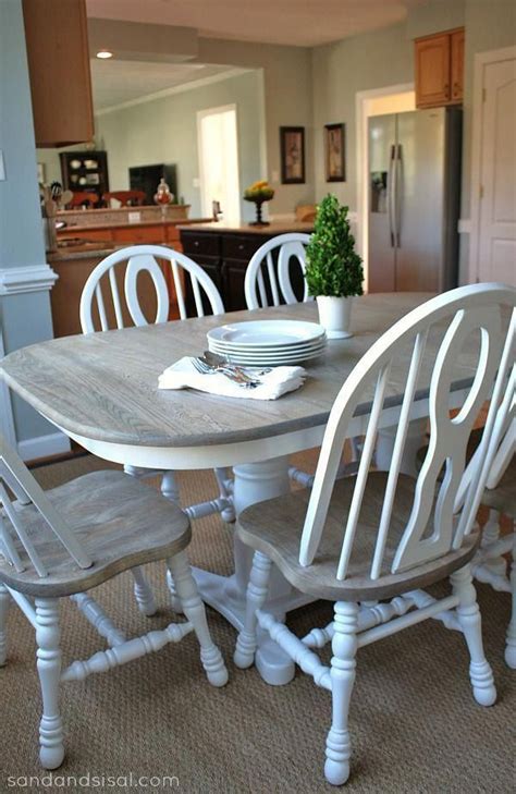 Refinish a wood dining table. Two Toned Table - How to refinish a table "Weathered Oak ...