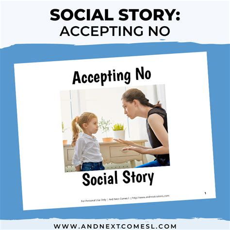 Accepting No Social Story And Next Comes L Hyperlexia Resources