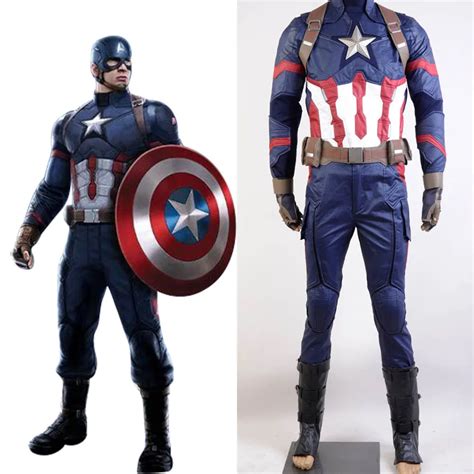 Original Captain America Cosplay Costume Civil War Steve Rogers Cosplay