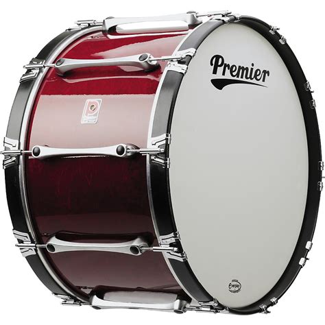 Premier Revolution Series 32x14 Marching Bass Drum Flame Red Lacquer