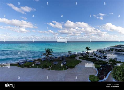 Cancun Quintana Roo Mexico 10 September 2021 Luxury Hotels Along