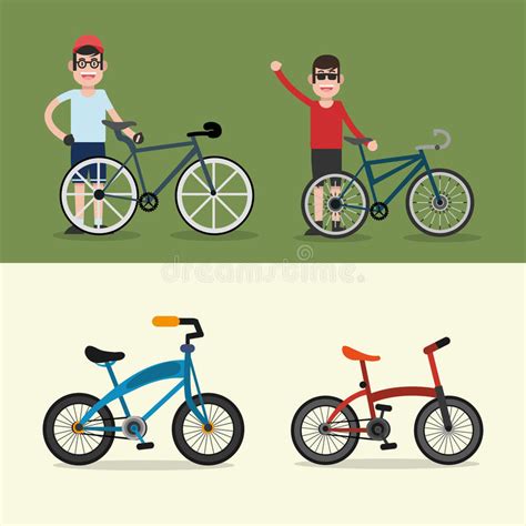 Bike And Cyclist Icons Image Stock Illustration Illustration Of Sport