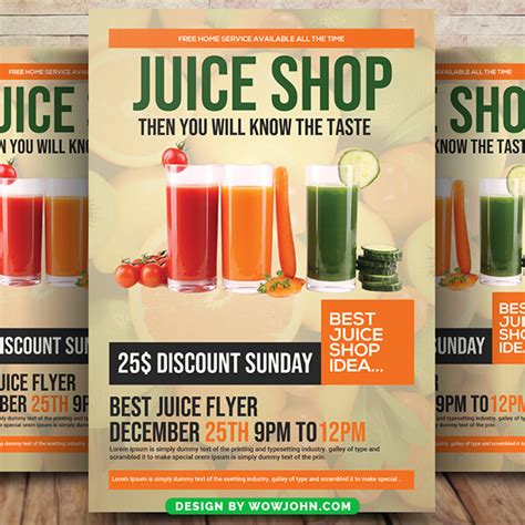 Juice Shop Flyer Poster Template Psd Design Free PSD Templates PNG