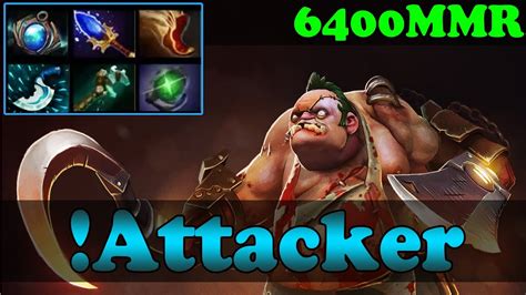 dota 2 attacker 6400 mmr plays pudge vol 1 ranked match gameplay youtube