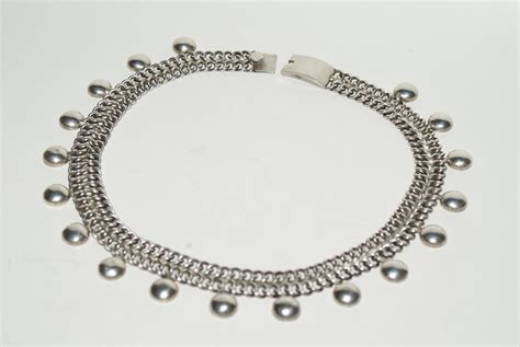 Vintage Mexico Sterling Choker Necklace Marked Tnc Collectors Weekly