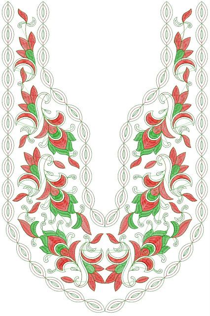 Embdesigntube Arebain Neck Line Embroidery Design In Emb Format Shared