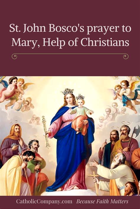 Prayer To Mary Help Of Christians For Help In All Our Necessities