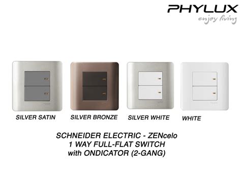 Schneider Electric Zencelo Full Flat Switch 1 Way With Ondicator