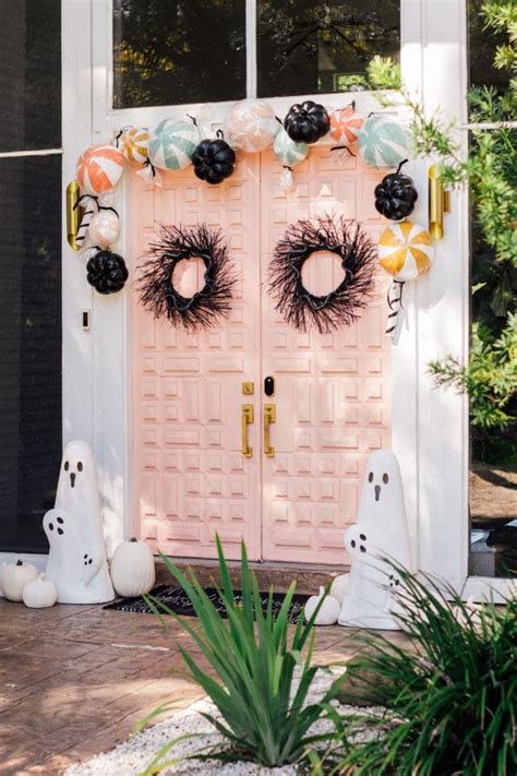 Front Door Decor Cute Halloween Candy And Ghost Decorations