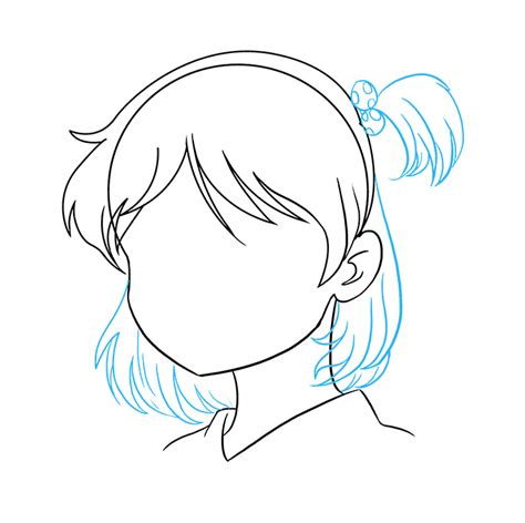 Anime Girl Head Outline Drawing