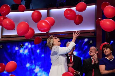 No One Has Ever Been Happier Than Hillary Clinton Playing With Balloons At The Dnc Glamour