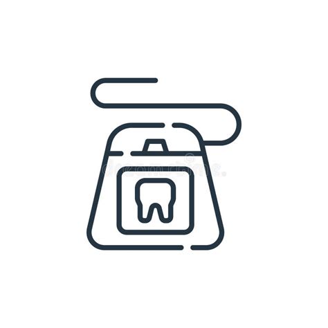 Dental Floss Vector Icon Isolated On White Background Outline Thin Line Dental Floss Icon For