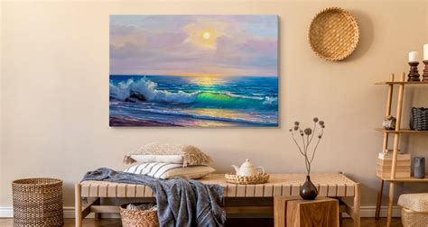 Leinwand Bild Canvas Wandbild Kunstdruck Xxl Meer Wellen Sonnenuntergang 776 Ebay