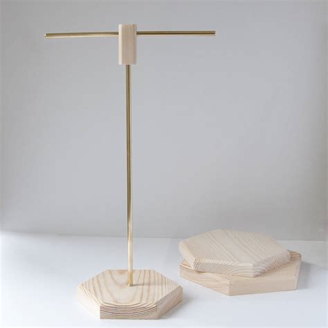 Tall Wood And Brass Necklace Stand By Grace & Valour ...