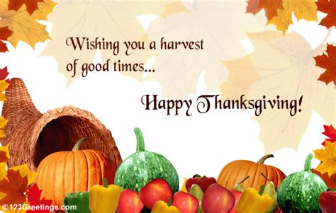 Thanksgiving Harvest Free Happy Thanksgiving Ecards Greeting Cards
