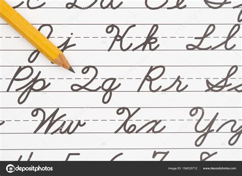 Imágenes Letrascursivas Aprender A Escribir Letra Cursiva — Foto De