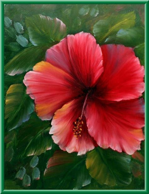 Diana White Hibiscus Floral Art Original Oil Painting