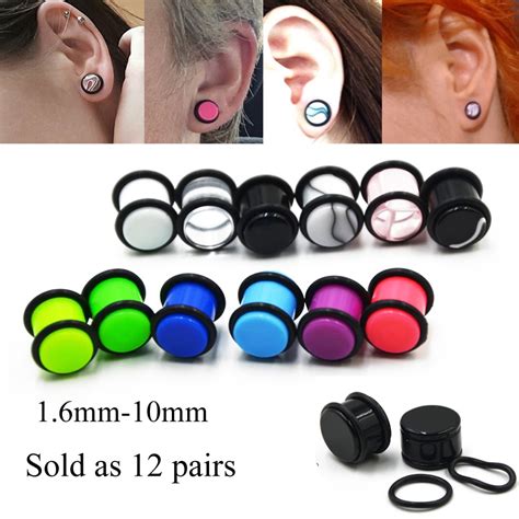 Pairs Mm Mm Acrylic Ear Plugs Stretchingtunnels Earlets Gauges