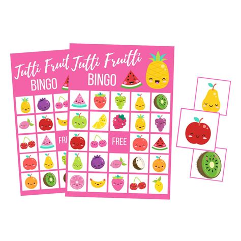 Fruit Birthday Party Printable Summer Tutti Fruitti Bingo Etsy
