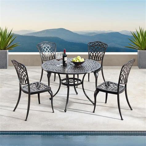 Oakland Living 5 Piece Black Frame Patio Set In The Patio Dining Sets