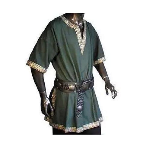 Adult Men Medieval Knight Warrior Costume Green Tunic Clothing Etsy