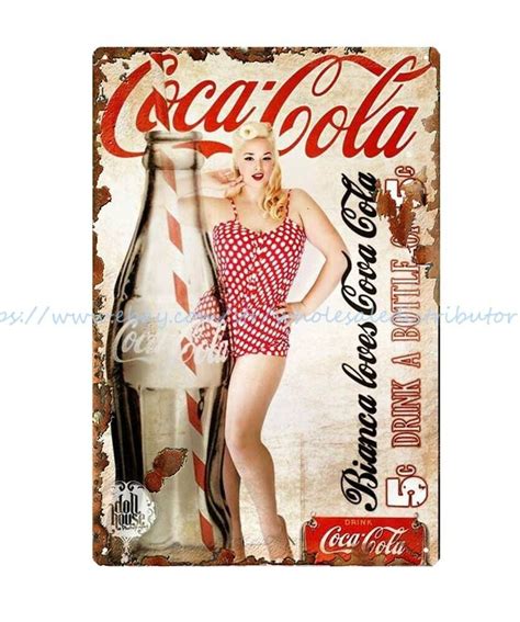 sexy coca cola girl metal tin sign garage restaurant pub ebay