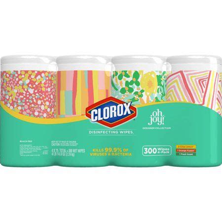 This bulk wipe pack contains three 35 count canisters of disposable, antibacterial wipes in 2 scents featuring fresh scent and crisp lemon (do not flush wipes). Clorox Disinfecting Wipes (300 ct Brit +Co Value Pack ...