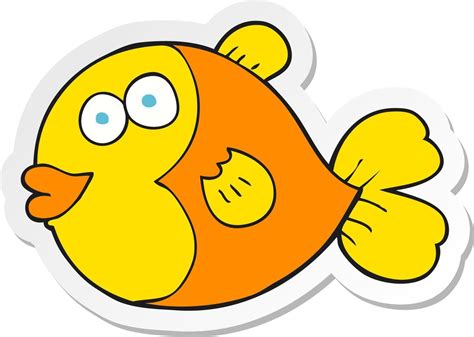 Sticker Of A Cartoon Fish 10562241 Vector Art At Vecteezy