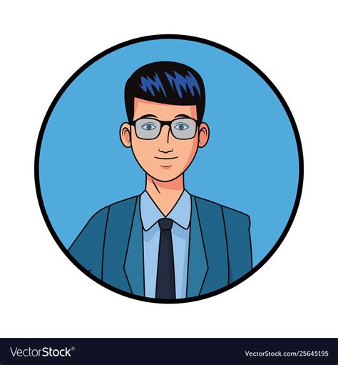 Businessman Avatar Cartoon Character Profile Vector Image