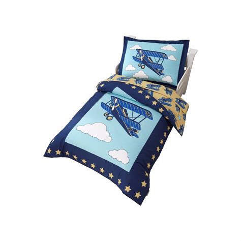 These fun & compact toddler plane activities will turn flying with a toddler from disaster to calm with that's right, a toddler bed for the airplane that will allow your little one to stretch out and (most. KidCraft Airplane Themed 4 Piece Toddler Bedding Set # ...