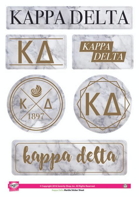 Kappa Delta Sorority Stickers Marble Brothers And Sisters Greek Store
