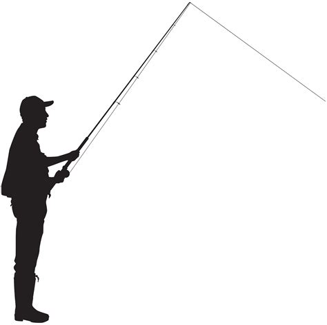 Silhouette Fisherman Fishing Clip Art Fishing Pole Png Download