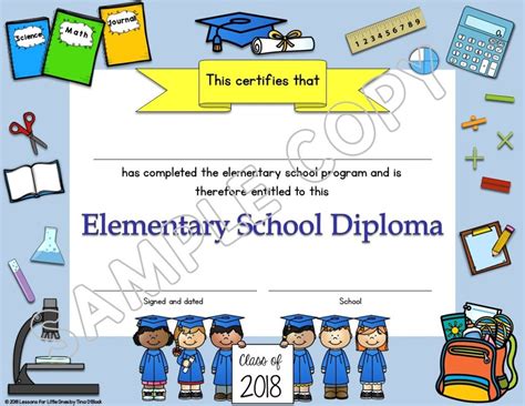 Editable Diplomas For Grades 1 6 Elementary School Diplomas