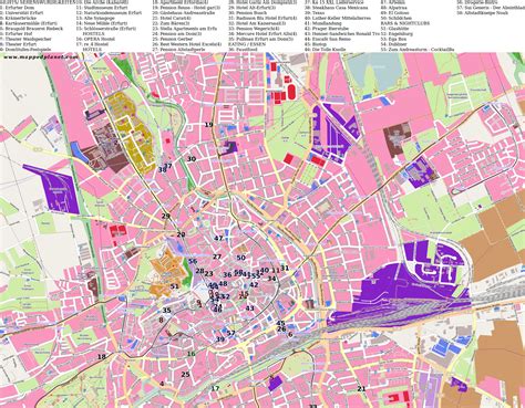 All places, streets and buildings photos from satellite. City maps Erfurt