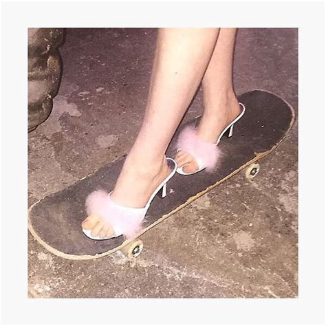 Heels On A Skateboard Y2k Pink Aesthetic Photographic Print By