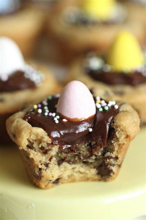 Chocolate Chip Cookie Cups With Milk Chocolate Ganache Satisfy My
