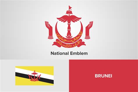 Brunei National Emblem And Flag Template Graphic By Shahsoft · Creative