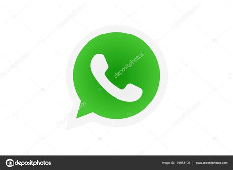 Whatsapp Messenger Logo Handset Green Background Stock Vector Image By