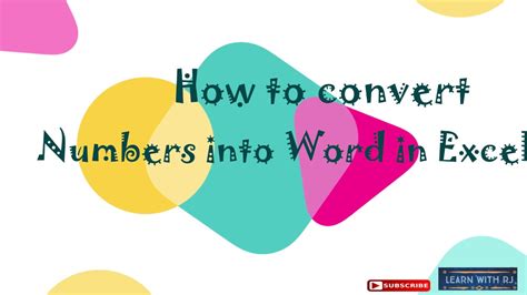How To Convert Number Into Word In Excel Indian Rupees Youtube