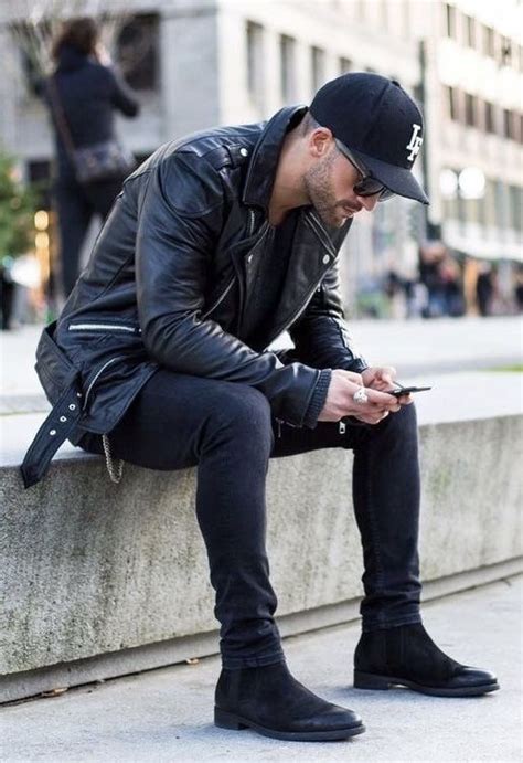 Black Biker Jacket Black Boots Fashion Trends With Black Casual