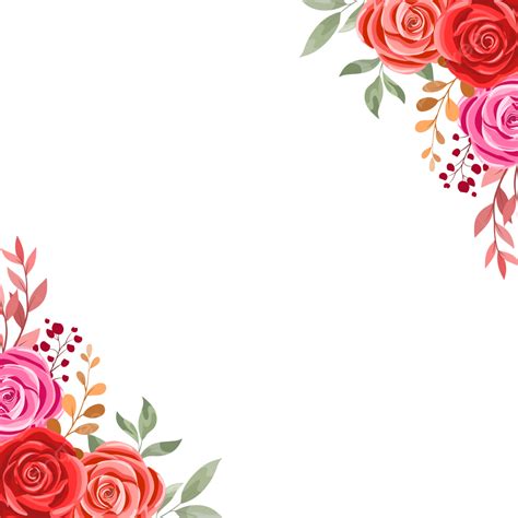 Border With A Bouquet Of Roses Border Roses Rose Bouquet Png And