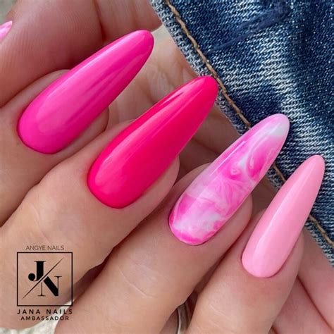 17 Gorgeous Hot Pink Marble Nails You Will Fall In Love With Nail