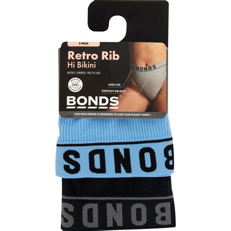 Bonds Retro Rib Hi Bikini Size 14 2 Pack Woolworths