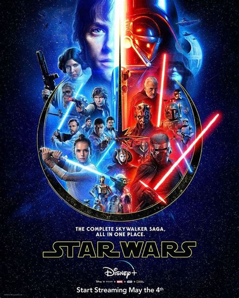 Star Wars The Rise Of Sky Walker Movie Poster With Characters From All