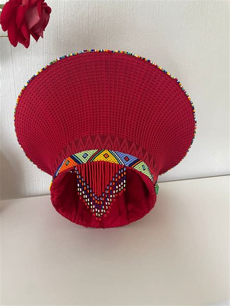 Zulu Bucket Hats With Decorative Beads Available In Various Colours Beaded Hat Beaded Purses