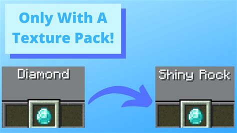 How To Change The Name Of Items In Minecraft With A Texture Pack Youtube