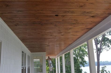 Natural Wood Porch Ceilings Porch Ceiling House With Porch Stained