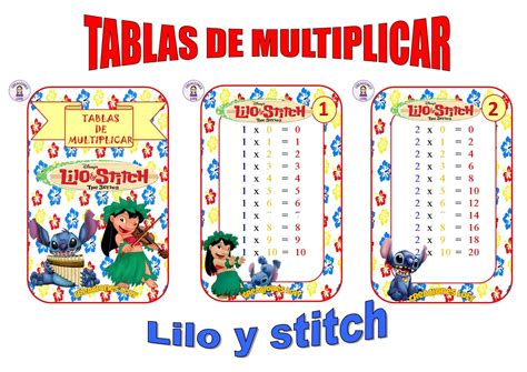 Creaciones Loly Tabla De Multiplicar Lilo Y Stitch